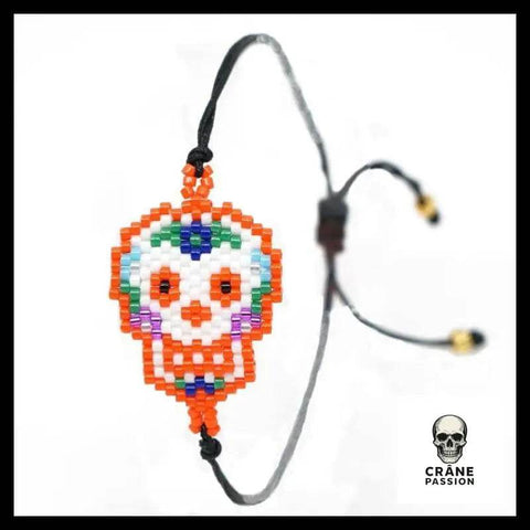 Bracelet Tête de Mort en Perle - Crâne Passion