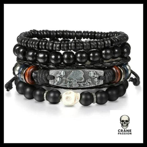 Bracelet Tête de Mort (Perles) - Crâne Passion