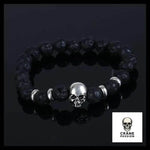 Bracelet Tête de Mort Perles Pierre Naturelle - Crâne Passion