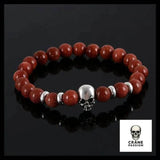 Bracelet Tête de Mort Perles Pierre Naturelle - Crâne Passion