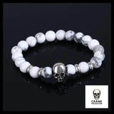 Bracelet Tête de Mort Perles Pierre Naturelle - Crâne Passion