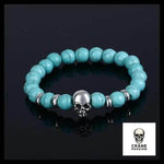 Bracelet Tête de Mort Perles Pierre Naturelle - Crâne Passion