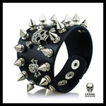 Bracelet Tête de Mort Piques Gothiques - Crâne Passion