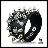 Bracelet Tête de Mort Piques Gothiques - Crâne Passion