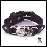 Bracelet Tête de Mort Punk/gothique Vintage en Cuir - Crâne Passion