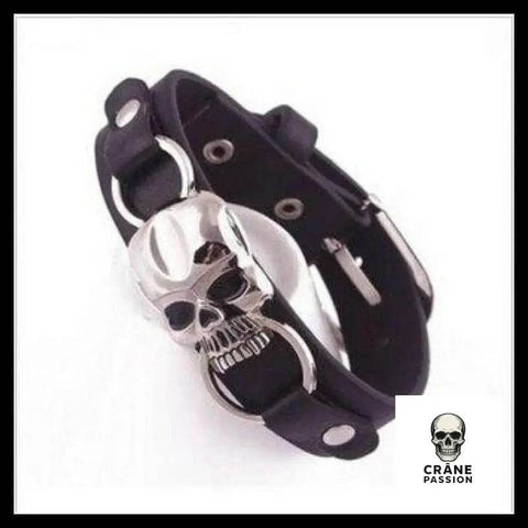Bracelet Tête de Mort Punk/gothique Vintage en Cuir - Crâne Passion