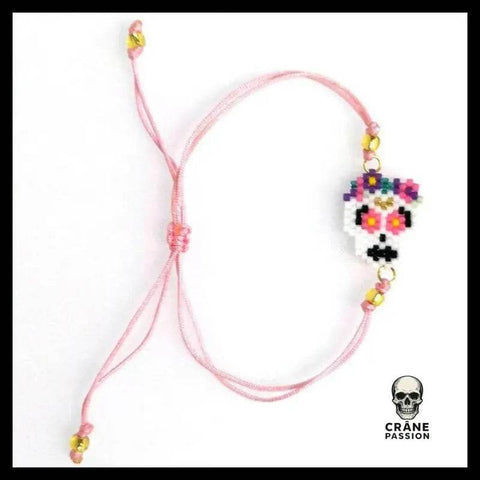 Bracelet Tête de Mort Rose Bonbon - Crâne Passion