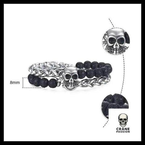 Bracelet Tête de Mort Ténèbres - Crâne Passion