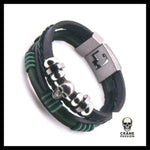 Bracelet Tête de Mort Tresse Funéraire - Crâne Passion