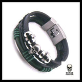 Bracelet Tête de Mort Tresse Funéraire - Crâne Passion
