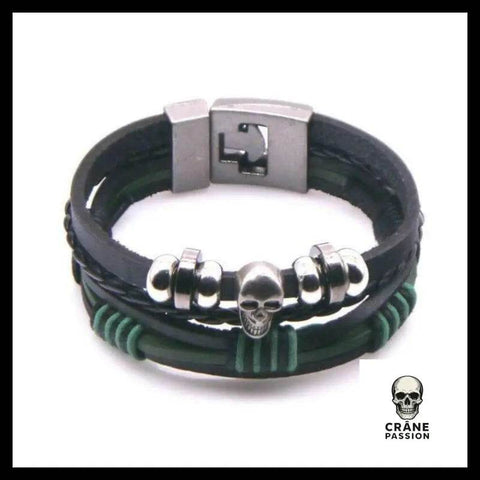 Bracelet Tête de Mort Tresse Funéraire - Crâne Passion