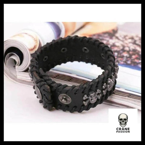 Bracelet Tête de Mort Tresse Mortuaire - Crâne Passion