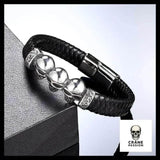 Bracelet Tête de Mort Triple Crâne - Crâne Passion