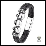 Bracelet Tête de Mort Triple Crâne - Crâne Passion