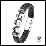 Bracelet Tête de Mort Triple Crâne - Crâne Passion