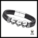 Bracelet Tête de Mort Triple Crâne - Crâne Passion