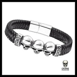 Bracelet Tête de Mort Triple Crâne - Crâne Passion