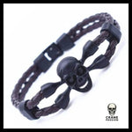 Bracelet Tête de Mort Vintage en Cuir - Crâne Passion
