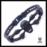 Bracelet Tête de Mort Vintage en Cuir - Crâne Passion