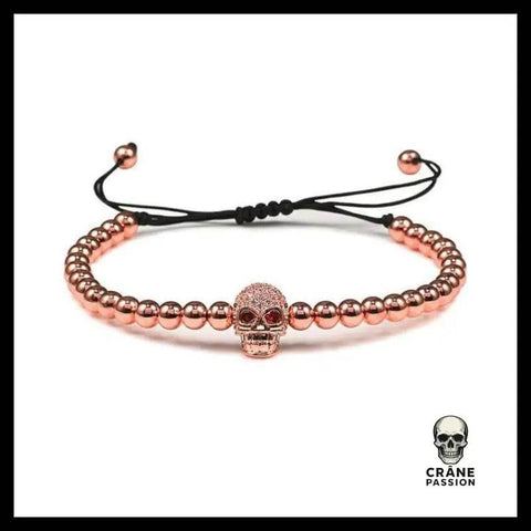 Bracelet Tête de Mort Yeux Rouges - Crâne Passion