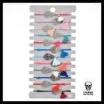 Bracelets Tête de Mort Argentée (lot de 12 Bracelets élastiques) - Crâne Passion