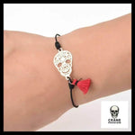 Bracelets Tête de Mort Argentée (lot de 12 Bracelets élastiques) - Crâne Passion