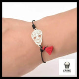 Bracelets Tête de Mort Argentée (lot de 12 Bracelets élastiques) - Crâne Passion