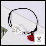 Bracelets Tête de Mort Argentée (lot de 12 Bracelets élastiques) - Crâne Passion