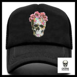 Casquette Tête de Mort Fleurie - Crâne Passion