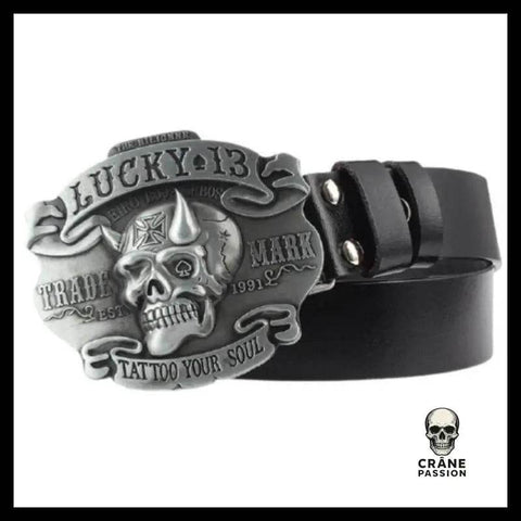 Ceinture Rock en Cuir - Crâne Passion