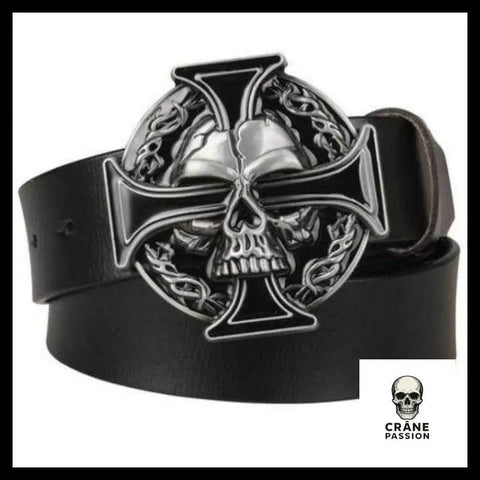 Ceinture Tête de Mort Croix - Crâne Passion