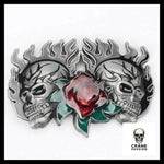 Ceinture Tête de Mort Flamme - Crâne Passion