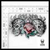 Ceinture Tête de Mort Flamme - Crâne Passion