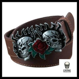 Ceinture Tête de Mort Flamme - Crâne Passion