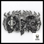 Ceinture Tête de Mort Flamme - Crâne Passion