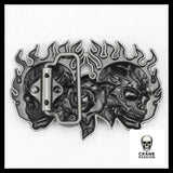 Ceinture Tête de Mort Flamme - Crâne Passion