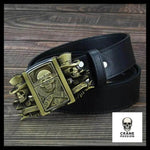 Ceinture Tête de Mort Gangster avec Boucle Incluant Briquet - Crâne Passion