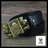 Ceinture Tête de Mort Gangster avec Boucle Incluant Briquet - Crâne Passion
