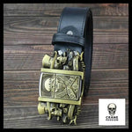 Ceinture Tête de Mort Gangster avec Boucle Incluant Briquet - Crâne Passion