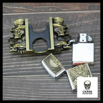 Ceinture Tête de Mort Gangster avec Boucle Incluant Briquet - Crâne Passion