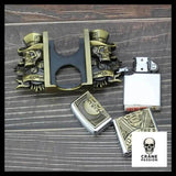 Ceinture Tête de Mort Gangster avec Boucle Incluant Briquet - Crâne Passion