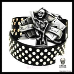 Ceinture Tête de Mort Rock Faucheuse Rieuse - Crâne Passion
