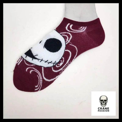Chaussettes Tête de Mort Mr Jack Rouge Pourpre - Crâne Passion
