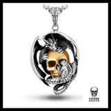 Collier Dragon (Argent) - Crâne Passion