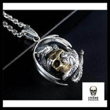 Collier Dragon (Argent) - Crâne Passion