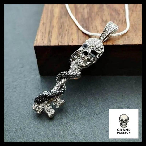 Collier Tête de Mort Cle Serpent - Crâne Passion