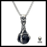 Collier Tête de Mort Perle Noire - Crâne Passion