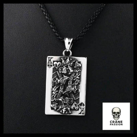 Collier Tête de Mort Roi de Coeur - Crâne Passion