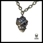 Collier Tête de Mort Serpent Bronze - Crâne Passion