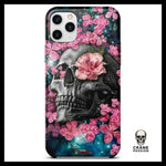 Coque Crâne Et Fleur (iPhone) - Crâne Passion